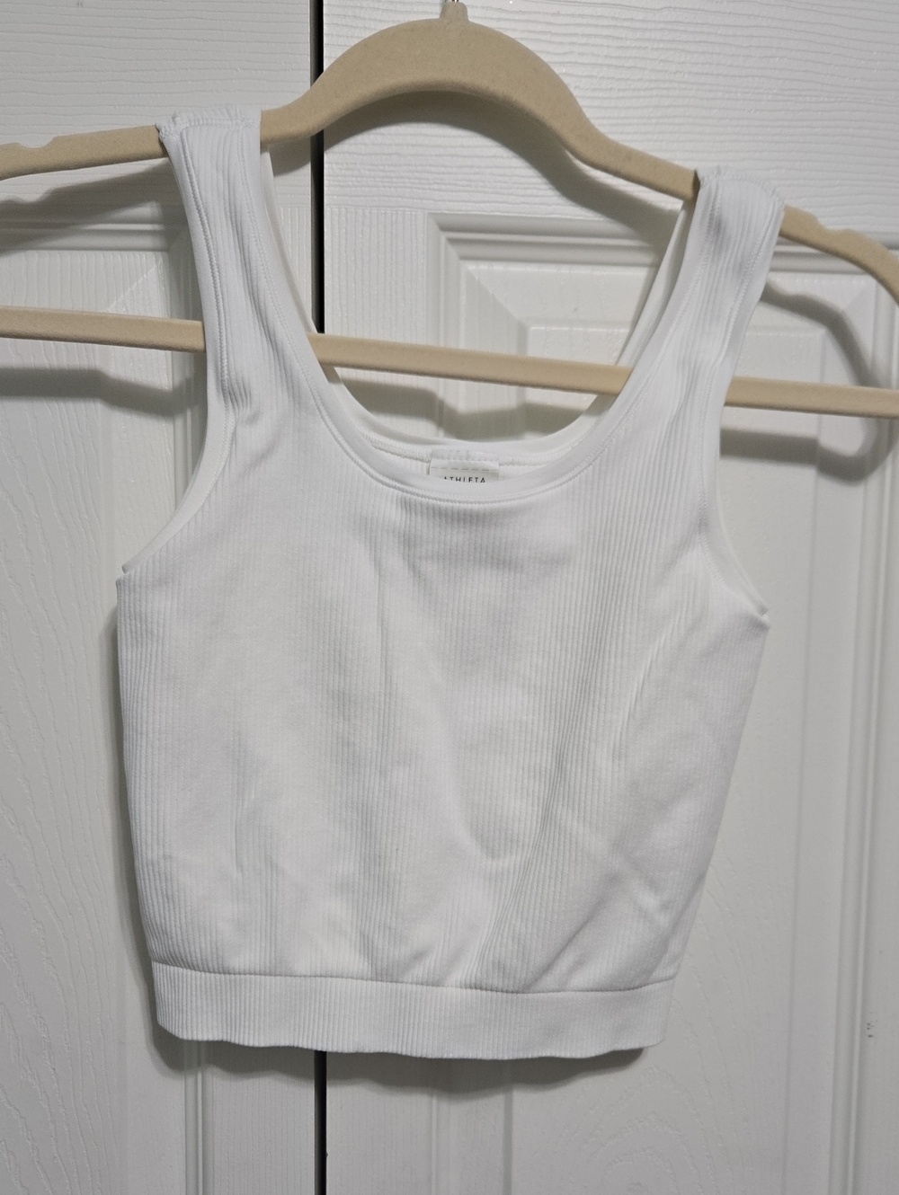 Athleta Girl XL White Ribbed Seamless Sports Bra